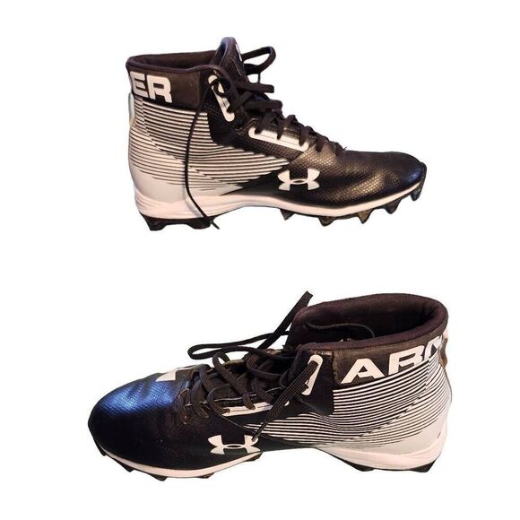 Football LW Cleat Under Armour Men's UA Hammer Phantom MC Black/White 9.5D US - Picture 1 of 5